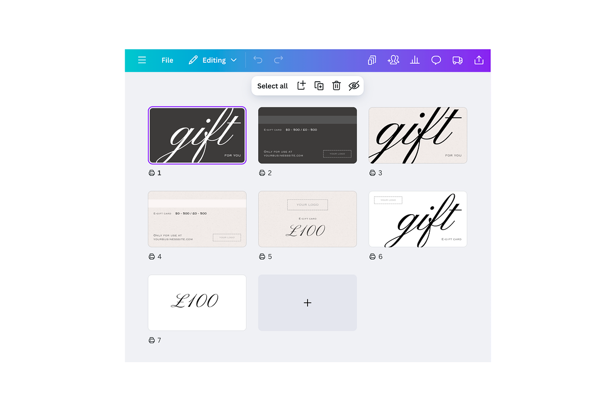 Digital Gift Card Template Canva, a Marketing Template by LePosey Studio (Photo 5 of 6)