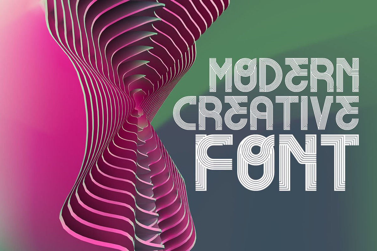 12 Geometric & Futuristic Fonts, a Font by MIIM (Photo 37 of 37)