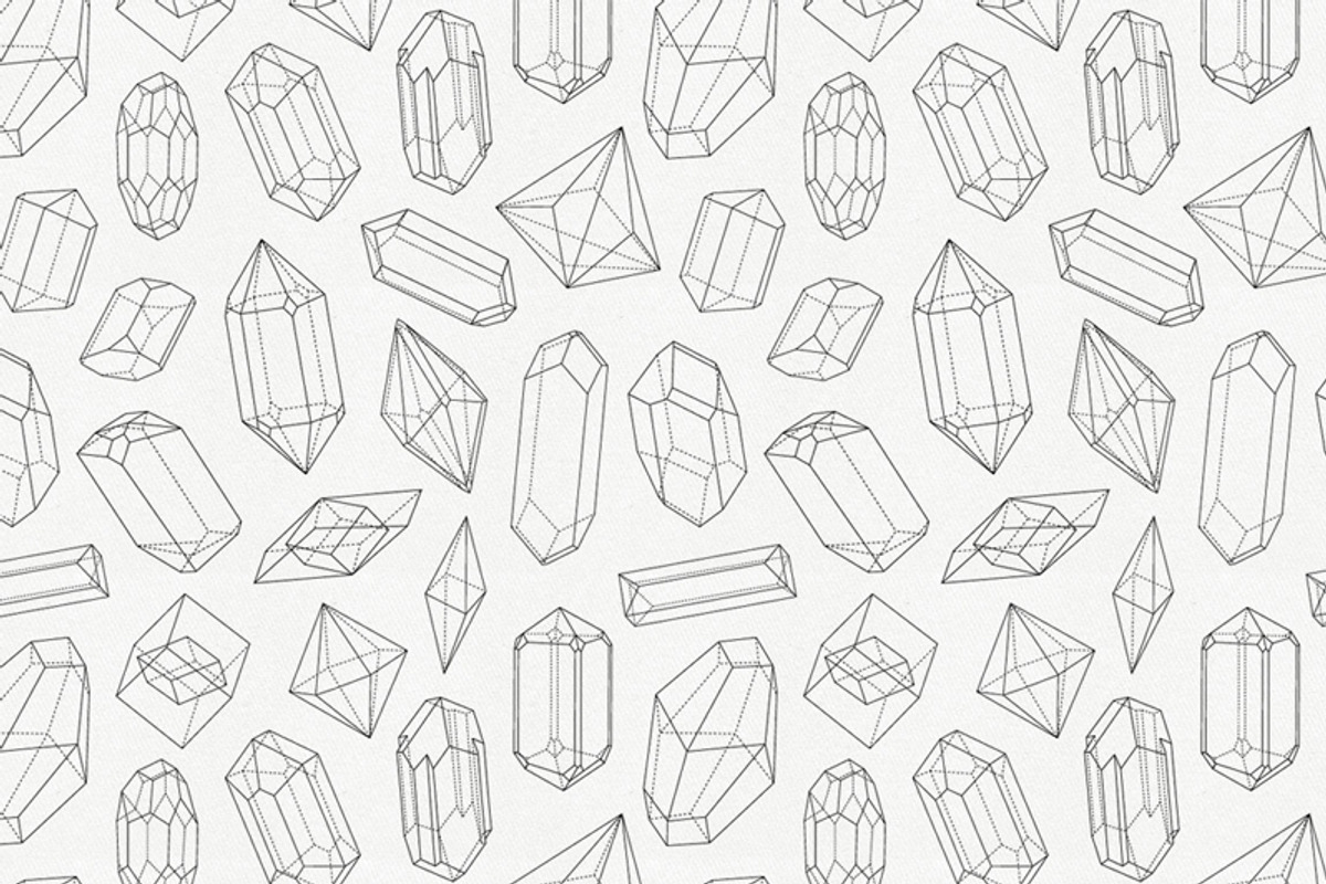 Mineralogy - 40 Vector Crystals, a Decorative Illustration by Helga Wigandt (Photo 4 of 6)