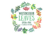 Watercolor leaves, a Pattern Graphic by LunaSolvo (Thumbnail 1 of 2)