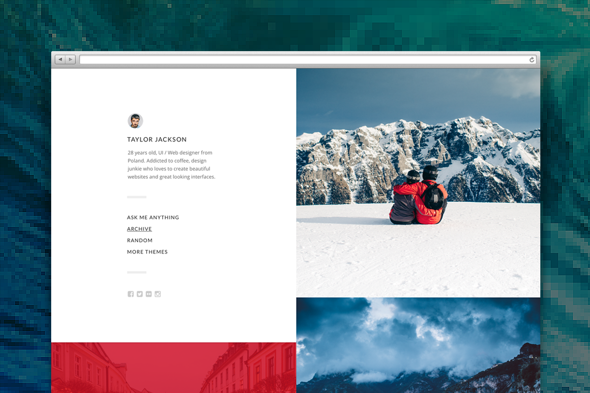 Split tumblr theme, a Websites & App Template by Pixel Revel (Photo 1 of 5)