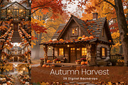 28 Autumn Harvest Digital Backdrops, a Background Graphic by 3Motional (Thumbnail 1 of 18)