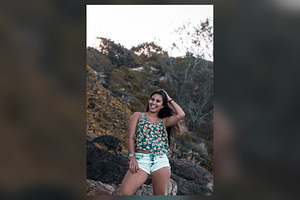 Carefree Woman on a Headland