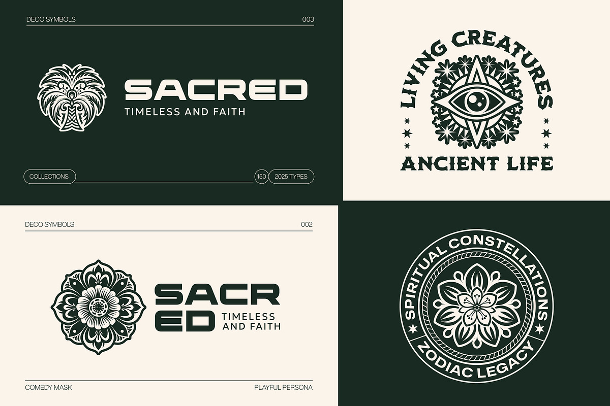 Deco Tattoo and Symbols Art Set, a Solid Icon by Creative Stall (Photo 4 of 8)