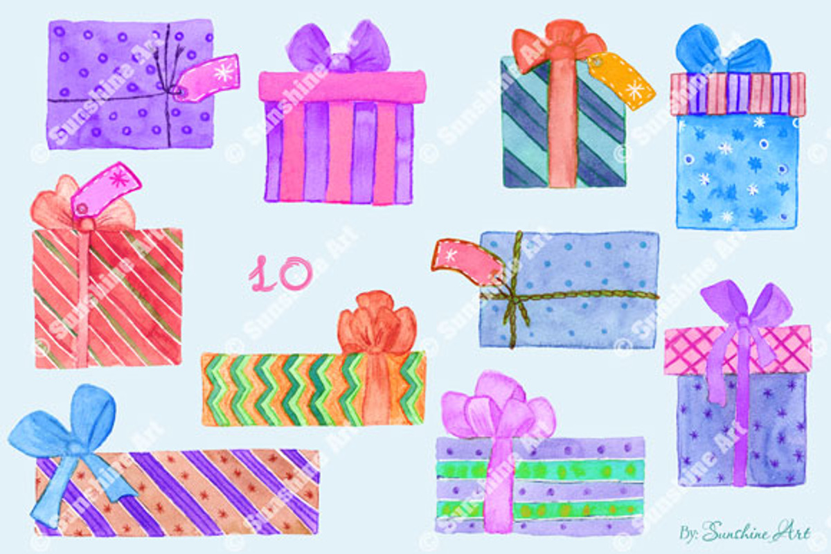 60% off Christmas Gift Boxes, a Decorative Illustration by Sunshine Art Shop (Photo 3 of 7)