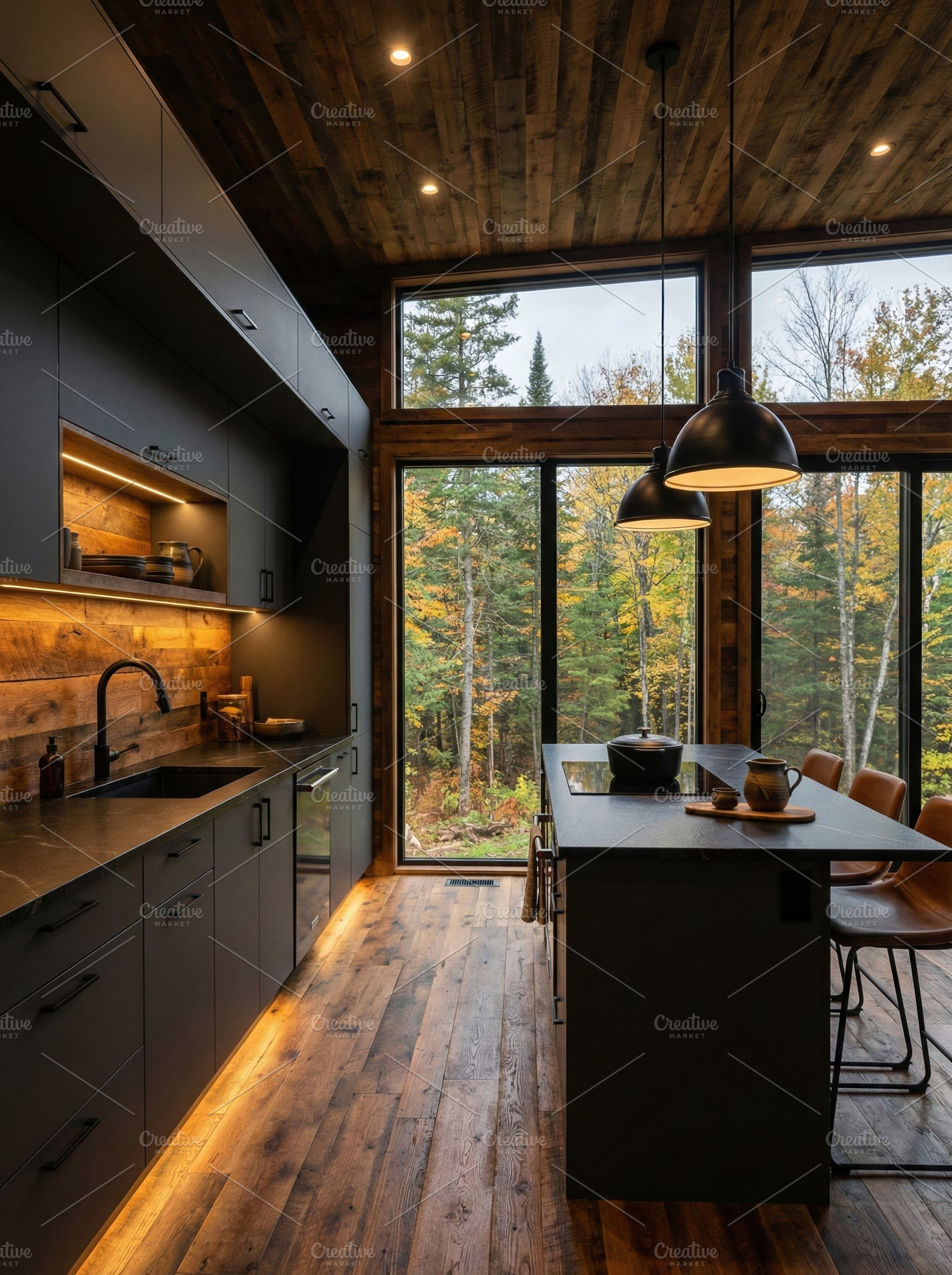 Modern Kitchen Interior Wood Accents, an Architecture Photo by Virgo Studio