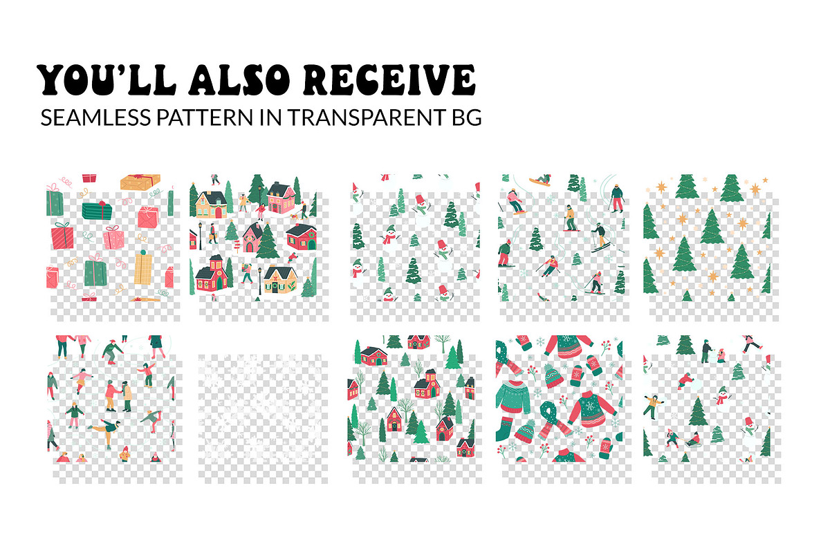 Winter Holiday Pattern Collection, a Pattern Graphic by CreativeChristiana (Photo 3 of 9)