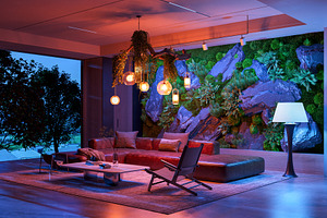 Living Room with colored LED light, an Architecture Photo by Pozitivo