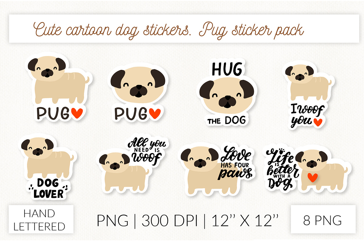 Cute dog stickers. Puppy Christmas, an Object Graphic by Let's Art (Photo 10 of 24)