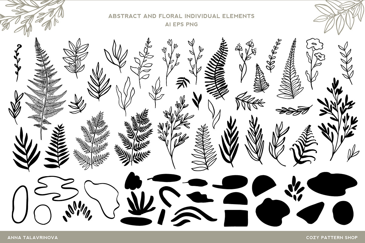 Fern & Abstract pattern collection, a Pattern Graphic by Cozy pattern shop (Photo 9 of 9)