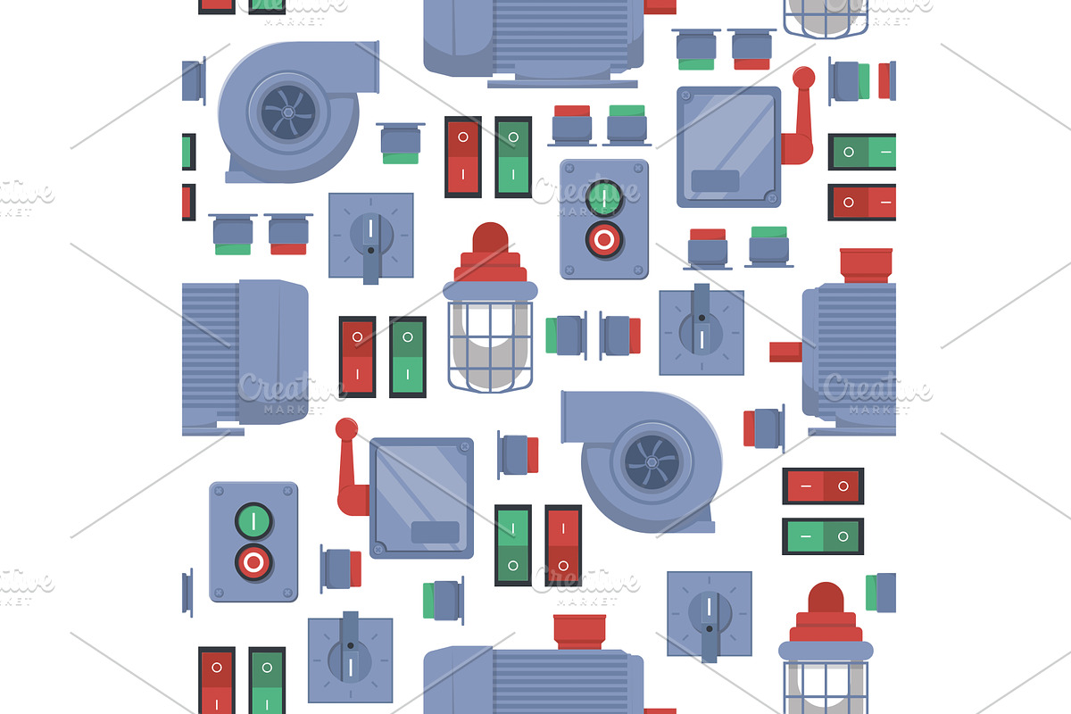 Electrical mechanisms seamless, an Illustration by Vectorbuum