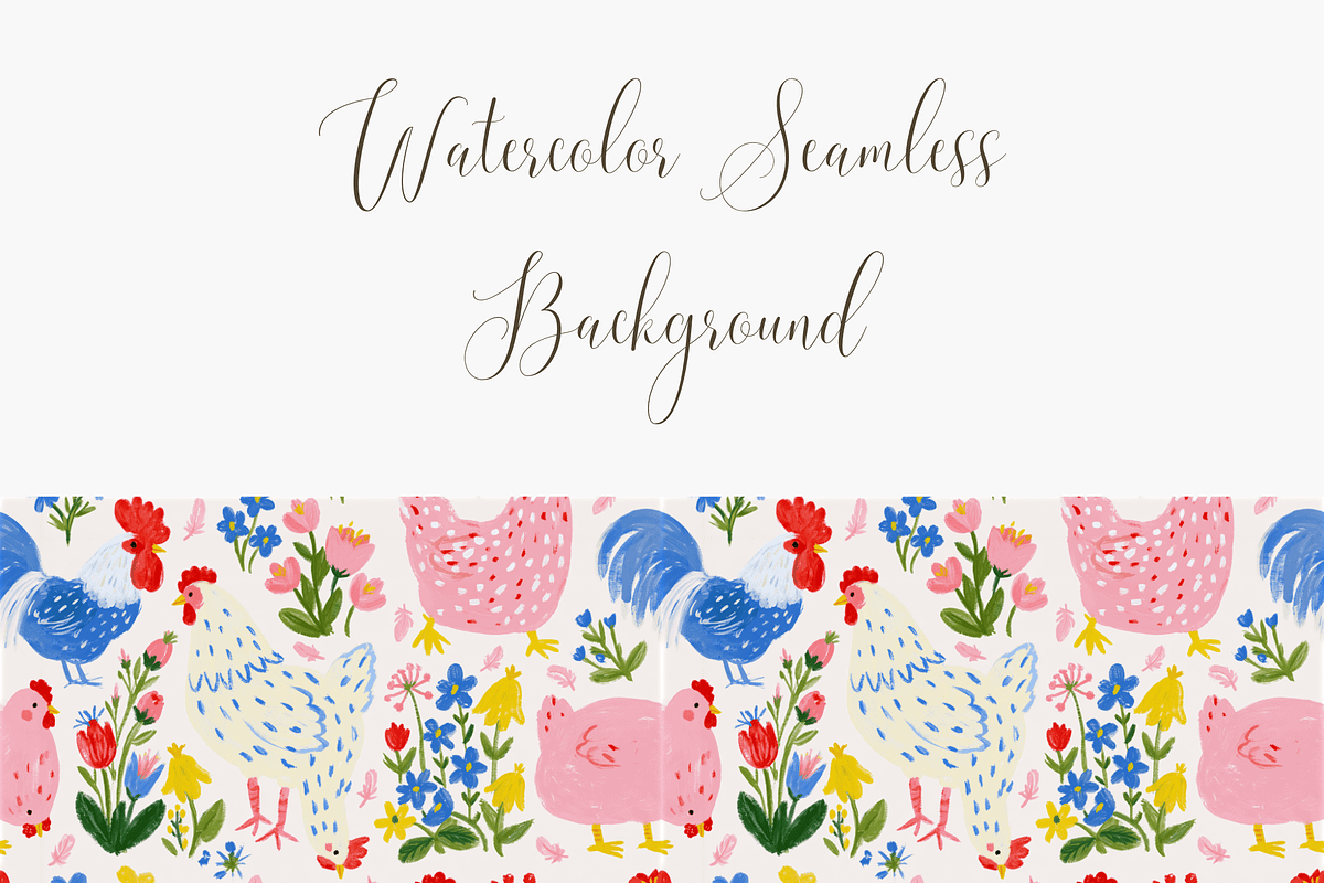 Whimsical Chicken Seamless Pattern, a Pattern Graphic by Pati Charm Studio (Photo 3 of 6)