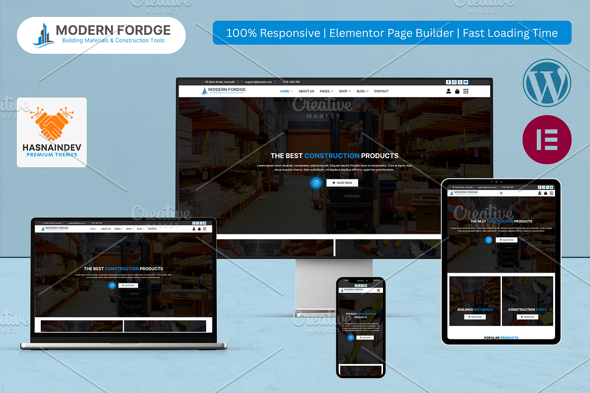 Building & Construction Tools Store, a WordPress Template by HasnainDEV (Photo 1 of 5)