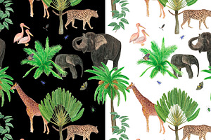 Safari Park - Watercolor Patterns