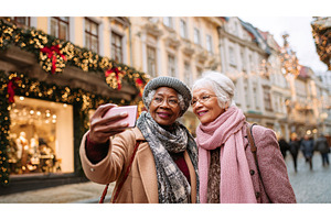 Two Older Women Taking a Selfie on a, a Person Photo by Lermont51