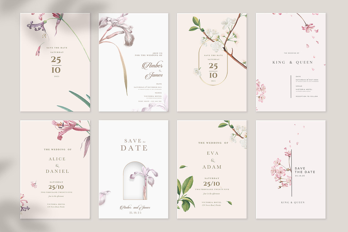 40 Minimalist Floral Wedding Cards, an Invitation Template by EvitePapery (Photo 6 of 9)