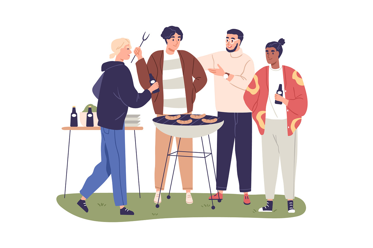 Men friends relax together set, a Person Illustration by Good Studio (Photo 9 of 9)