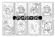 Cute Jungle Animals Coloring Book, an Animal Illustration by Ink Gallery (Thumbnail 2 of 8)