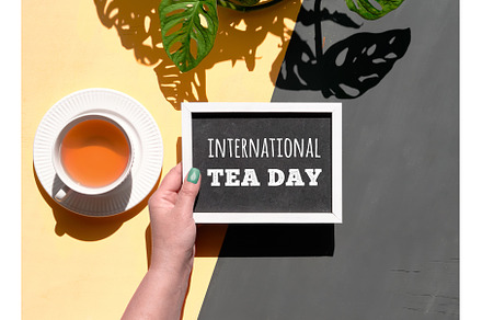 Intrnational Tea Day white chalk, a Food & Drink Photo by tilialucida