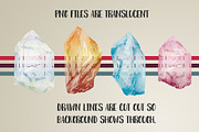 Hand Drawn Watercolor Crystals, an Illustration by Transfuchsian (Thumbnail 5 of 6)