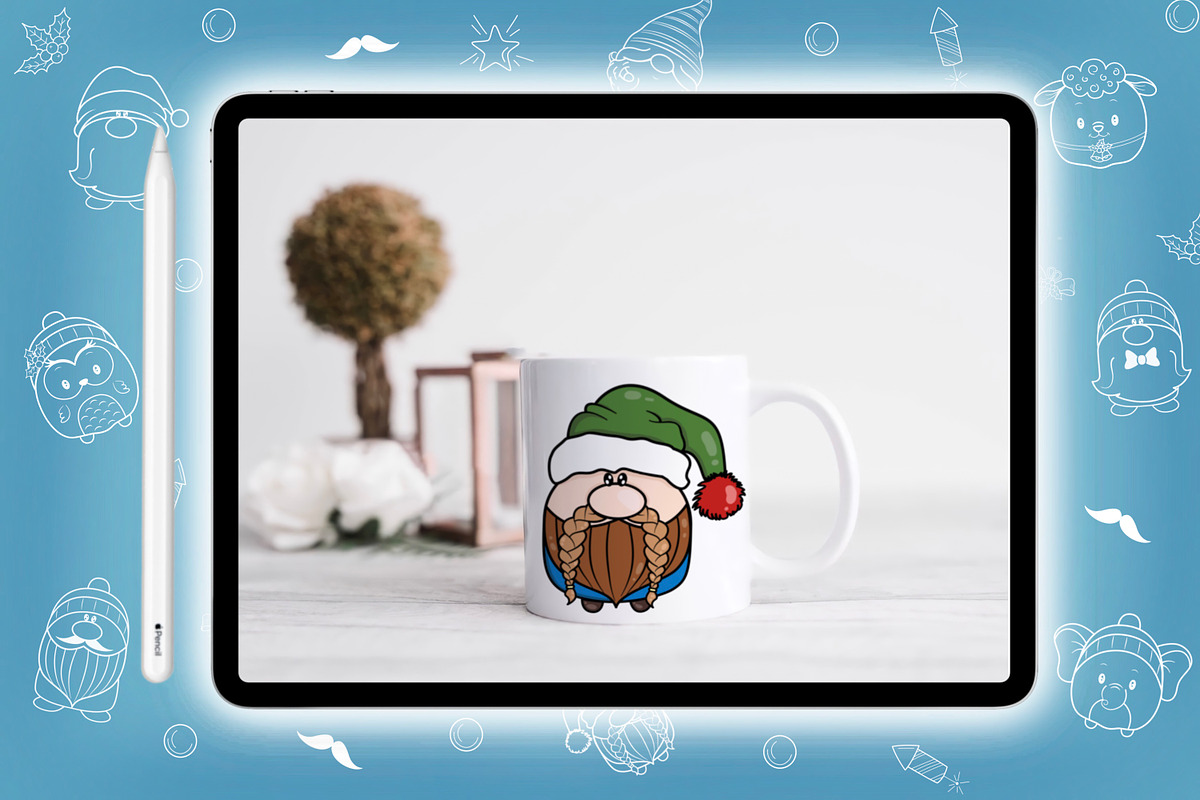 Build Gnome Animal Christmas Brush Stamp Procreate