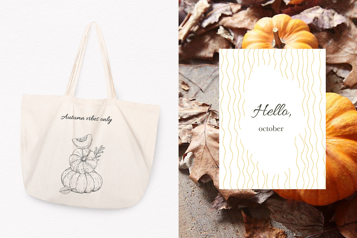 AUTUMN|Botanical line art collection, a Seasonal Illustration by Navenzeles (Photo 12 of 16)