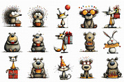 Whimsical Birthday Animals Clipart, an Illustration by Libby Wishes (Thumbnail 7 of 7)