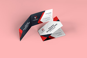 Folded Business Card Mockup 8 Views