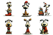 Whimsical Christmas Dog Clipart, an Illustration by Craft Nest (Thumbnail 4 of 10)