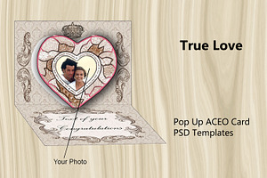 Pop Up Card ACEO PSD Templates, a Print Template by Kseniya-Omega