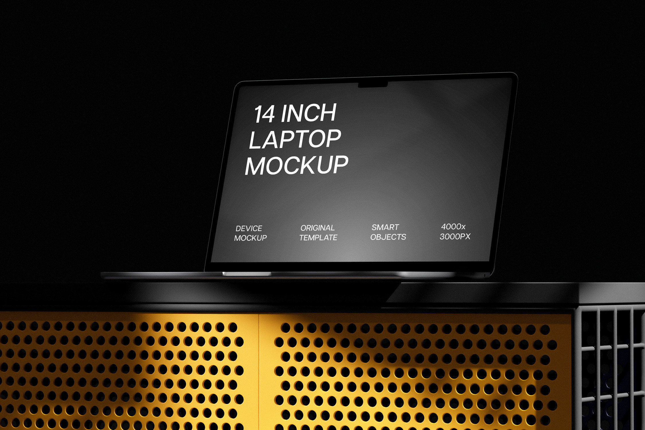 Industrial Laptop 14 Mockup, a Mac Mockup by Design Squad