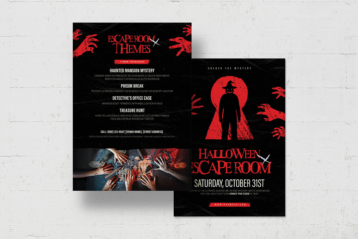 Halloween Escape Room Flyer Template, a Flyer Template by BrandPacks (Photo 3 of 5)