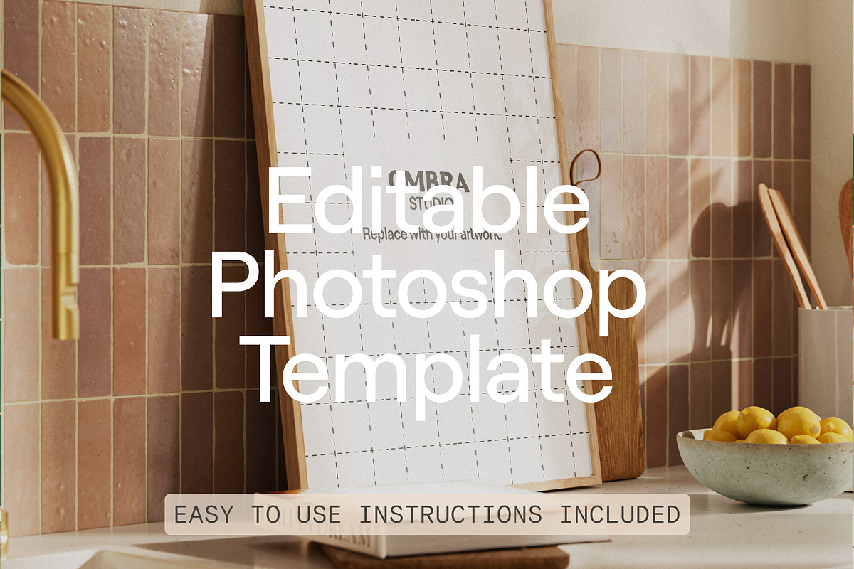 Kitchen Frame Mockup Set, a Household Mockup by Ombra Studio (Photo 7 of 9)