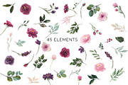 Large Set Blush & Burgundy Florals, an Illustration by Graphic Blue Bird (Thumbnail 4 of 11)