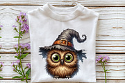 Halloween Spooky Cute Owl Clipart, an Illustration by Rose Art (Thumbnail 4 of 7)