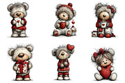 Valentines Teddy Bear Clipart, an Illustration by CreationArt (Thumbnail 2 of 5)
