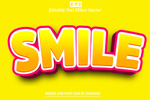 Smile 3d Editable Text Vector Effect