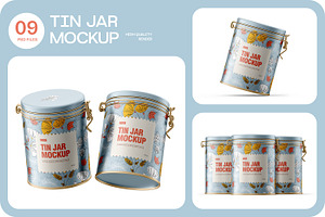 Tin Jar With Locking Lid Mockup, a Cups & Container Mockup by Ram Studio LLC