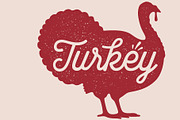 Turkey, poultry, lettering, an Object Illustration by Foxys Graphic (Thumbnail 3 of 3)