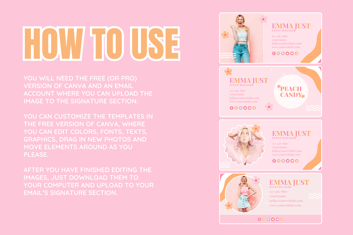 Pastel Email Signature Templates, an Email Template by SunshineStudioBoutique (Photo 3 of 10)