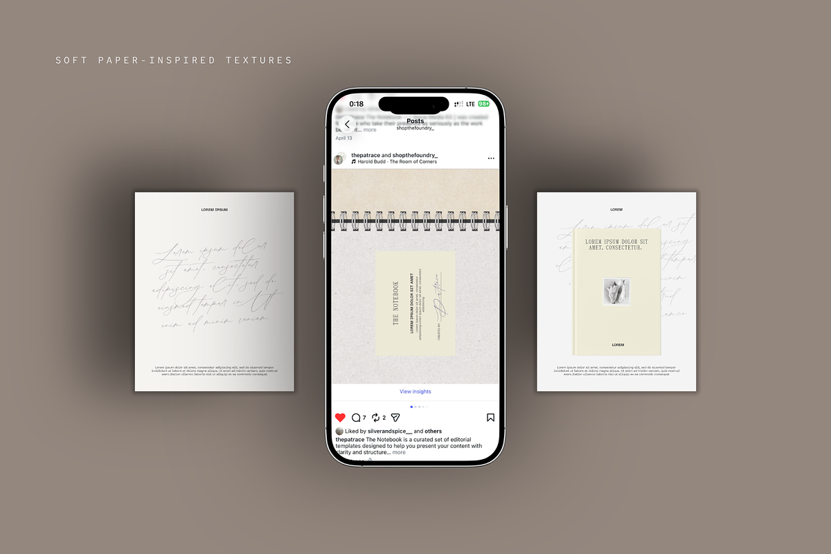 THE NOTEBOOK Instagram Templates, a Social Media Template by Patrace Studio (Photo 6 of 10)
