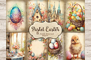 Pastel Easter Junk Journal Pages, a Seasonal Illustration by GlamArtZhanna (Thumbnail 1 of 9)