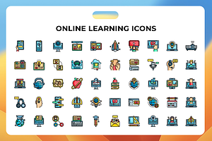 Online Learning Icons, an Icon by Wencory