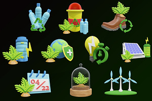 3D Go Green Icon