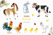 Watercolor Farm Collection., an Animal Illustration by Kate_Rina (Thumbnail 3 of 9)