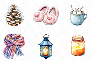 Watercolor Winter Cozy Clipart, an Illustration by DreamPrint404 (Thumbnail 3 of 7)