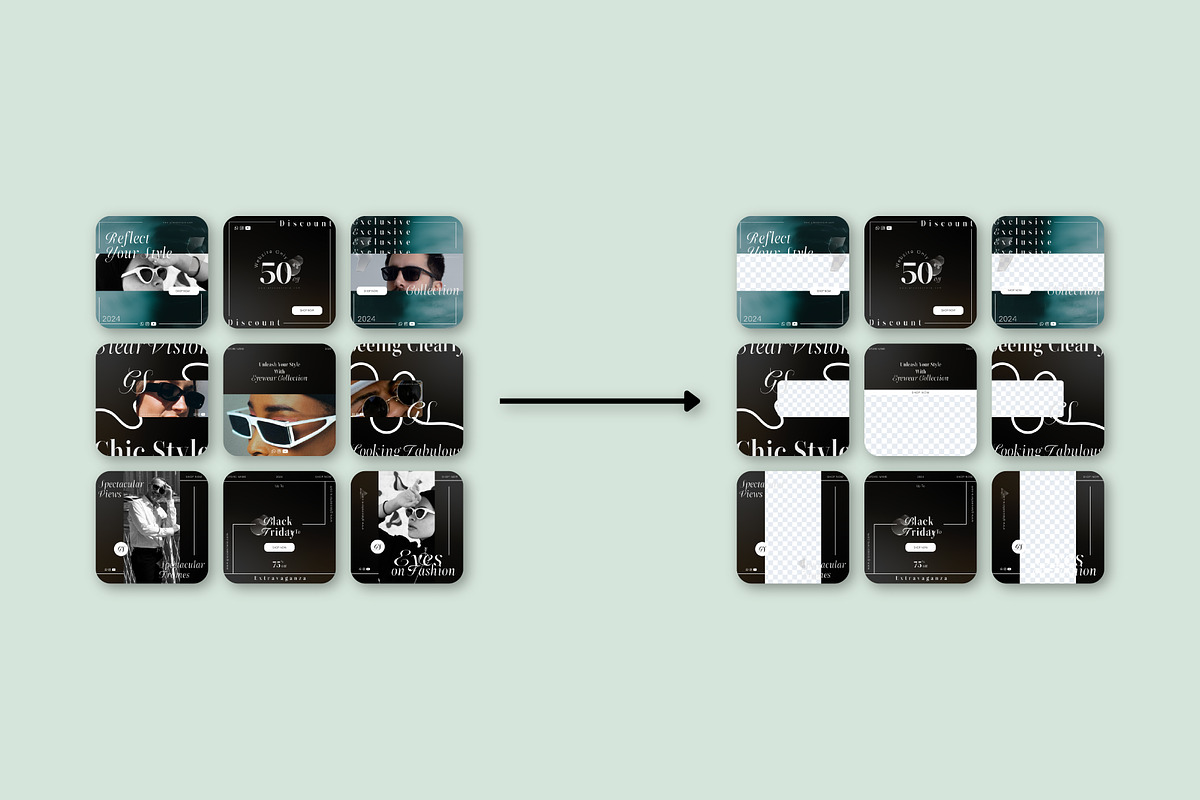 Eye Wear // Fashion Social Media Kit, a Social Media Template by SecondBrain Store (Photo 8 of 9)