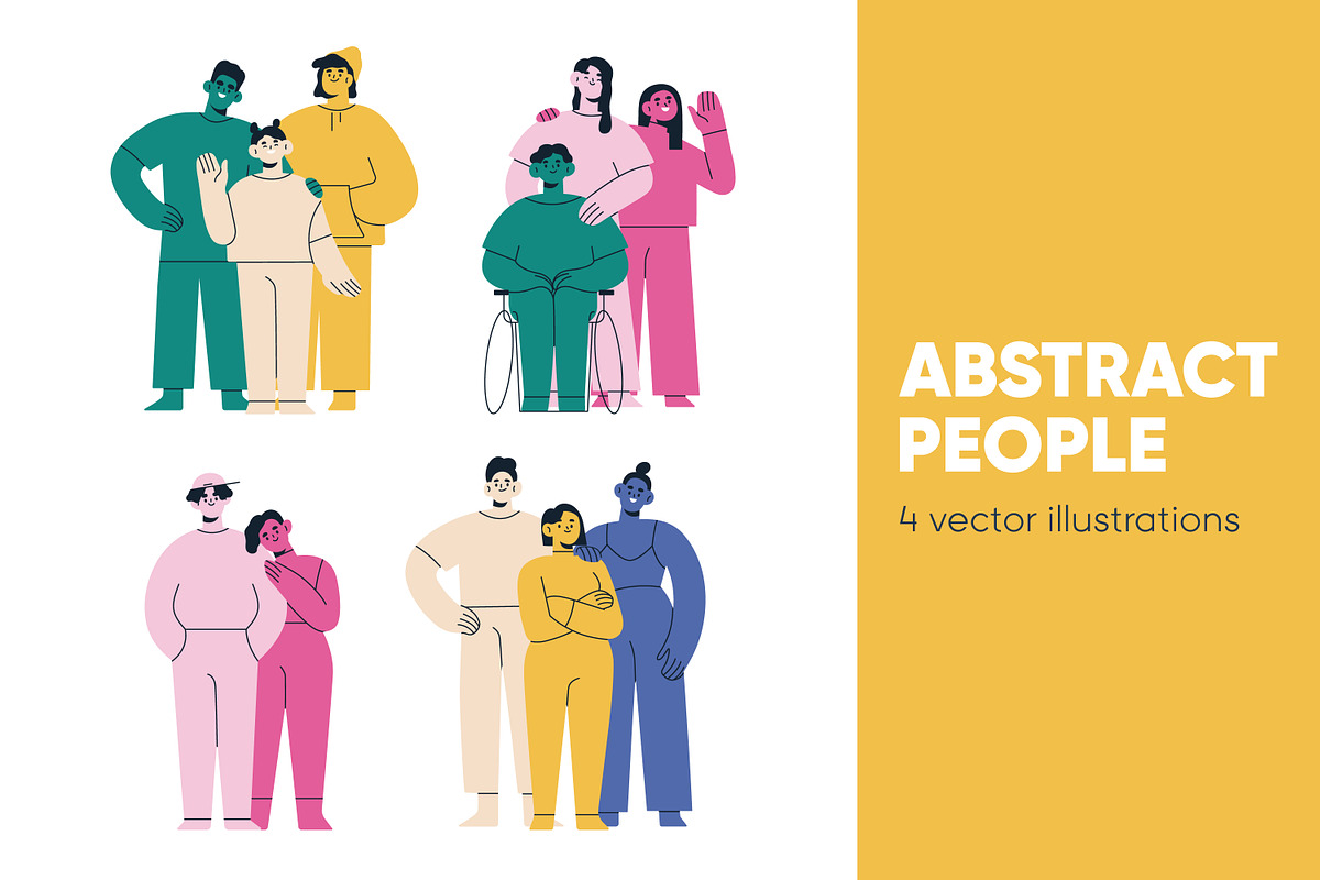 Happy abstract people groups set, a Person Illustration by Good Studio (Photo 1 of 4)