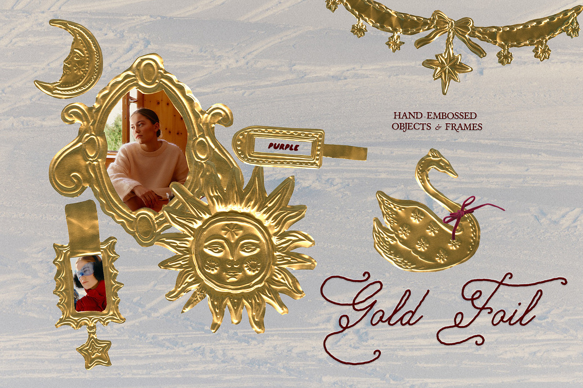 Gold Foil Objects & Frames, an Object Graphic by Purple (Photo 1 of 9)
