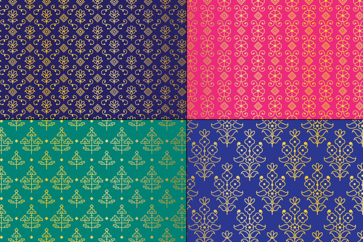 Seamless Metallic Gold Paisleys preview 5